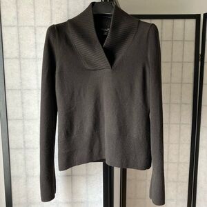 Kenneth Cole New York Sweater Black Pullover V-Neck Knitwear Merino Wool